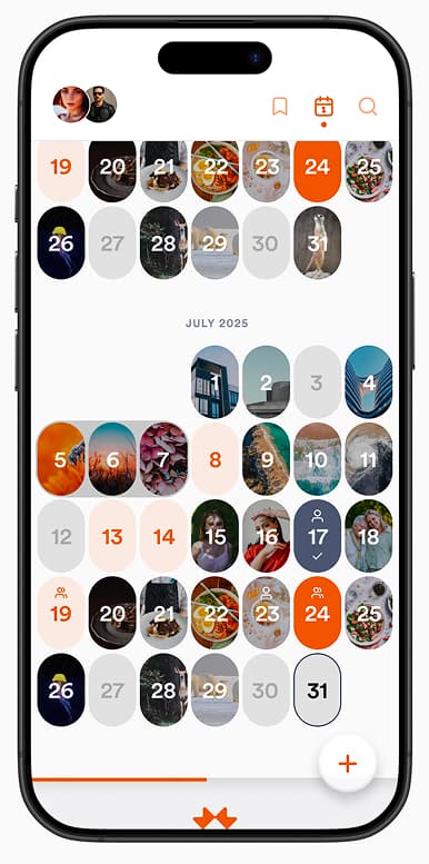 Quilt app calendar view